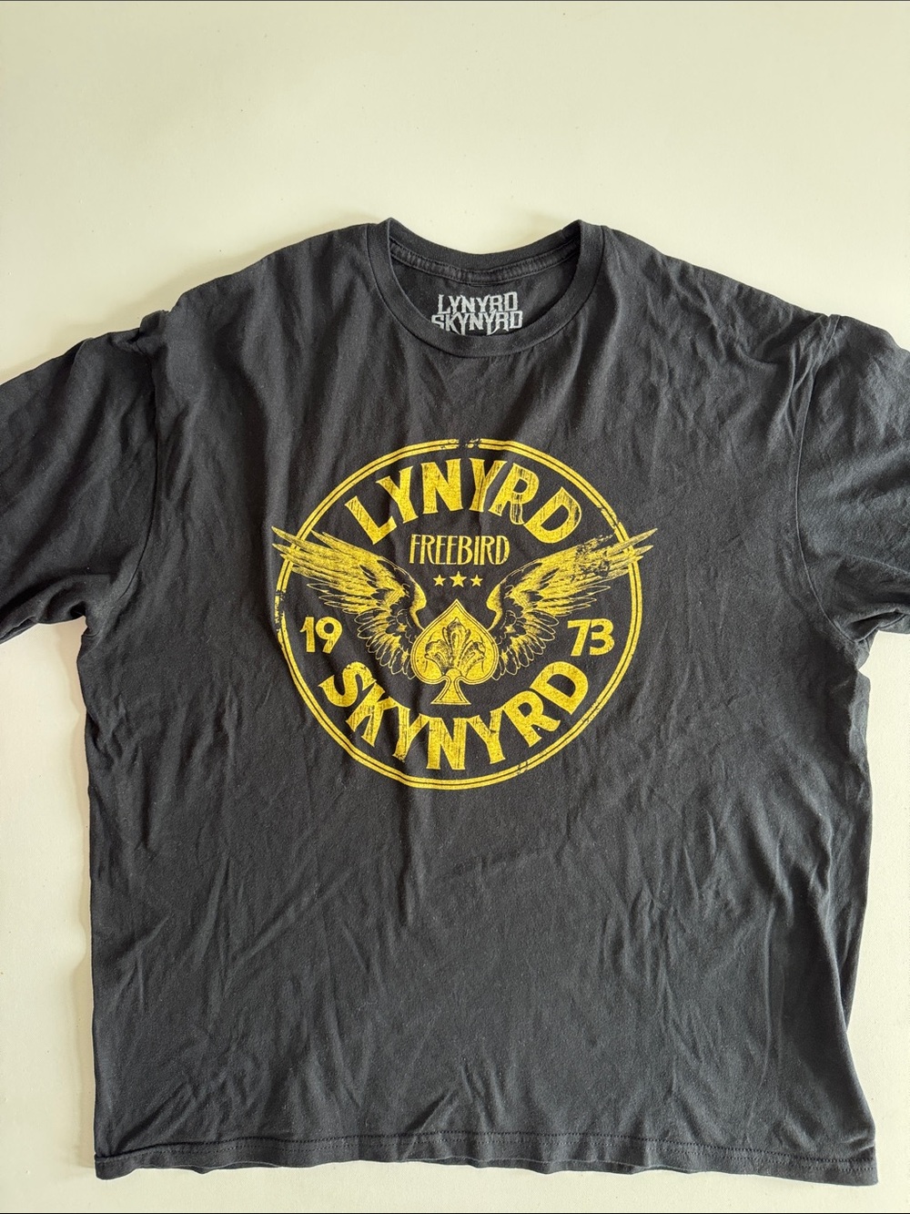 Lynyrd Skynyrd Black T-Shirt with Yellow Freebird Graphic